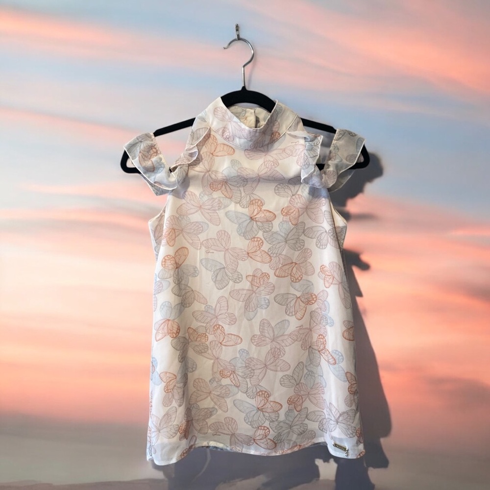 GUESS Butterfly Print Sleeveless Top